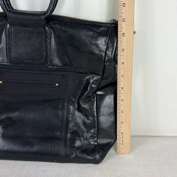 Nino Bossi Handbag Jara’s Ring Leather Tote Hobo Bag Black Zipper Close - Picture 5 of 13